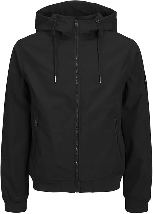 JACK & JONES Giacca softshell da uomo – Giacca da esterno antivento e idrorepellente con cerniera per il tempo libero e l'uso quotidiano